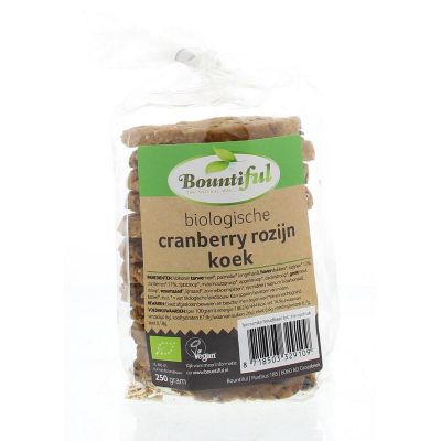 Bountiful Cranberry rozijnkoek bio 250 gram - Koek
