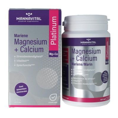 Foto van Mannavital Mariene magnesium + calcium platinum