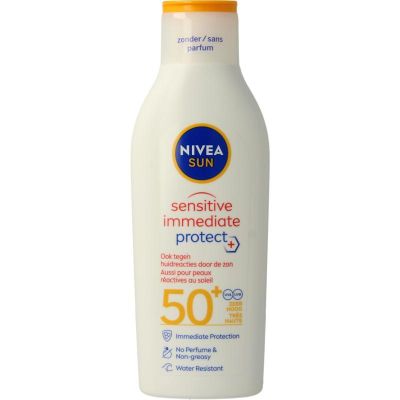 Nivea Sun sensitive zonnemelk SPF50+ 200 Milliliter - Zonnebrand