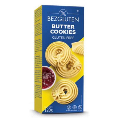 Bezgluten Butter cookies glutenvrij Bezgluten Butter cookies glutenvrij 120 gram - Koek