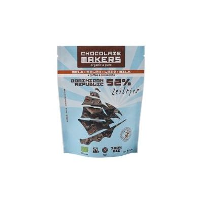 Foto van Chocolatemakers Chocozeiltjes donkere melk 52% koffie & nibs