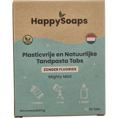 Happysoaps Tandpasta tabs zonder fluoride navulverpakking