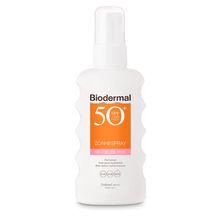 Foto van Biodermal Zonnespray SPF50+ gevoelige huid