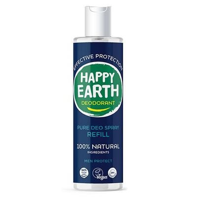 Happy Earth Pure deodorant spray men protect refill