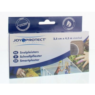 Joy2protect Snelpleisters huidskleur 2.5 cm x 4.5 m