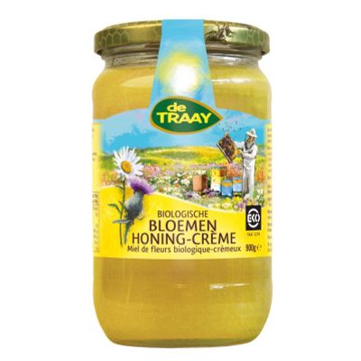 Traay Bloemenhoning creme bio 900 gram - Honing