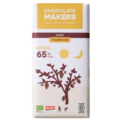 Chocolatemakers Brazil hazelnoot 65% puur demeter bio Chocolatemakers Brazil hazelnoot 65% puur demeter bio 80 gram - Snoep en chocola