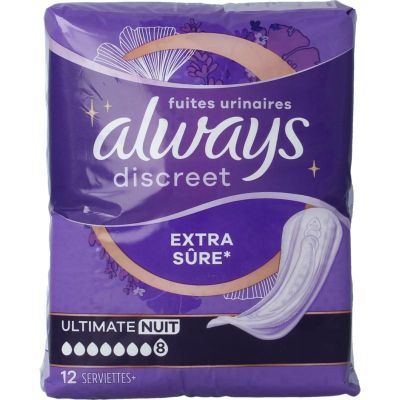 Always Discreet maandverband ultimate night 12 stuks - Maandverband