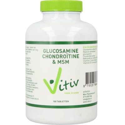 Vitiv Glucosamine chondroitine MSM Vitiv Glucosamine chondroitine MSM 180 tabletten - Glucosaminen chondroitine MSM