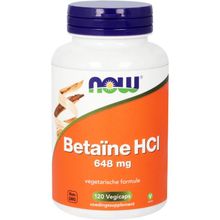 Foto van NOW Betaine HCL 648 mg