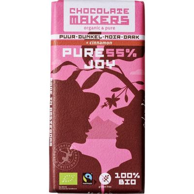 Chocolatemakers Pure joy 55% puur met kaneel bio