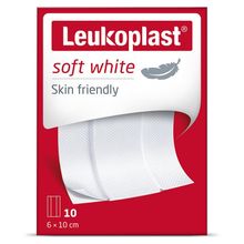 Foto van Leukoplast Soft white 8 x 10 cm