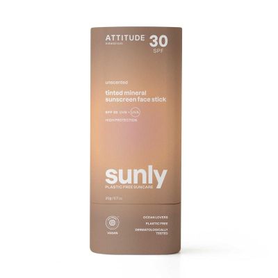 Attitude Sunly gezichtszonnebrandstick getint SPF30