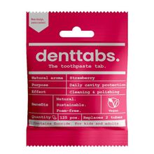 Denttabs Tandpasta tabletten aardbei met fluor vegan Foto van Denttabs Tandpasta tabletten aardbei met fluor vegan