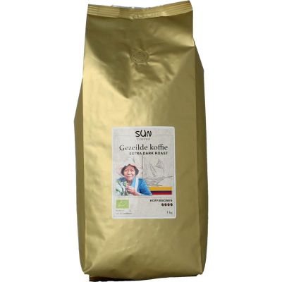 Sun Coffee Gezeilde koffiebonen extra dark roast bio 1 kilogram - Thee