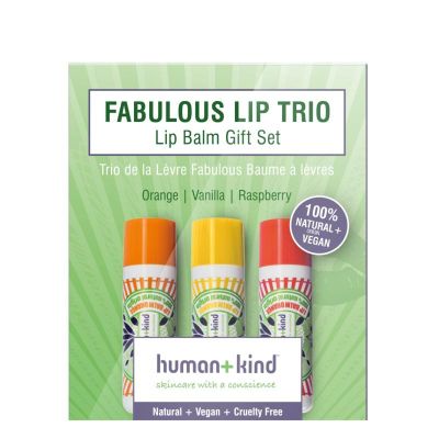 Human+Kind Lipbalm vegan trio verpakking