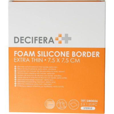 Decifera Foam border 7.5 X 7.5cm 5 stuks - Desinfectie