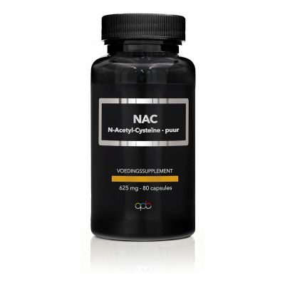 Apb Holland NAC (N-Acetyl-Cysteine) 625 mg puur Apb Holland NAC (N-Acetyl-Cysteine) 625 mg puur 80 capsules - Overige vitaminen/mineralen