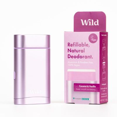 Wild Natural deodorant purple case & coconut & vanilla