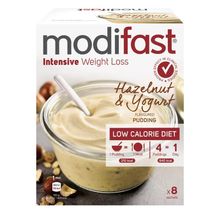 Foto van Modifast Intensive pudding hazelnoot & yoghurt 8 zakjes