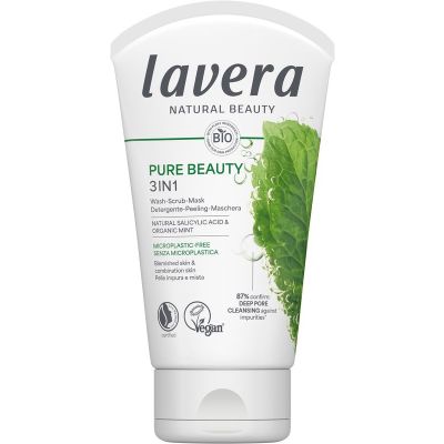Lavera Pure beauty 3-in-1 wash scrub mask 125 Milliliter - Lichaam reiniging