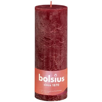 Bolsius Rustiek stompkaars shine 190/68 velvet red