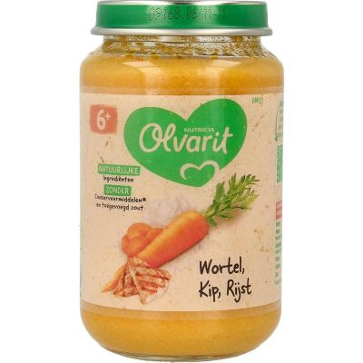 Olvarit Wortel kip rijst 6M03 Olvarit Wortel kip rijst 6M03 200 gram - Babyvoeding