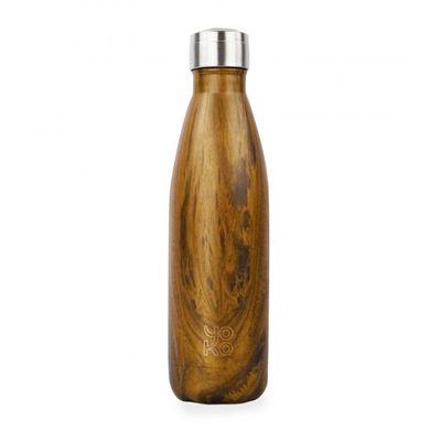 Yoko Drinkfles wood isotherm 500ml 1 stuk - Overig huishoudelijk