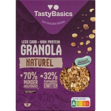 Foto van Tastybasics Less carb-high protein granola naturel