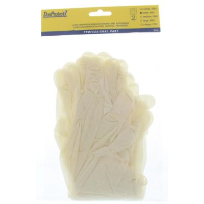 Duoprotect Handschoen latex small 10 stuks - Handschoenen
