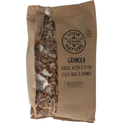 Your Organic Nat Granola kokos noot pit bio Your Organic Nat Granola kokos noot pit bio 375 gram - Voeding