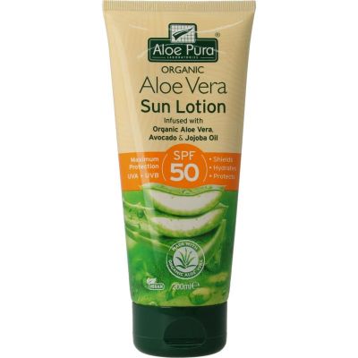 Optima Aloe pura organic aloe vera zonnelotion SPF50 200 ml - Zonnebrand
