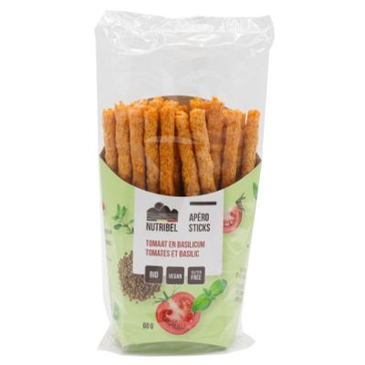 Nutribel Apero stick tomaat basilicum bio 60 gram - Voeding