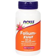 Foto van NOW Foliumzuur 800 mcg