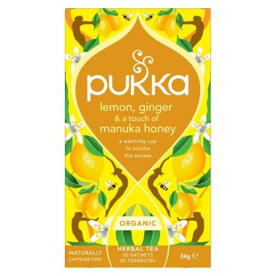 Pukka Lemon ginger touch of Manuka honey bio 20 zakjes - Thee