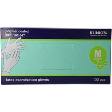 Foto van Klinion Onderzoekshandschoen prot latex M poedervrij