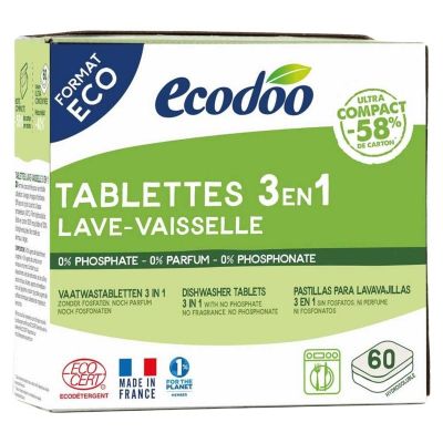 Ecodoo Vaatwas tabletten 3-in-1 geconcentreerd XL bio 60 stuks - Afwasmiddel