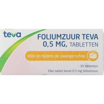 Pharmachemie Foliumzuur 0.5 Pharmachemie Foliumzuur 0.5 30 tabletten - Foliumzuur