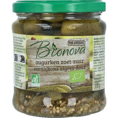 Bionova Augurken zoet zuur 330 gram - Overig reform/levensmiddelen