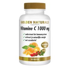 Foto van Golden Naturals Vitamine C 1000 mg met rozenbottel
