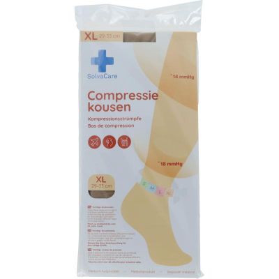 Solvacare Compressiekous beige XL 29 - 33 cm 1 paar - Compressie