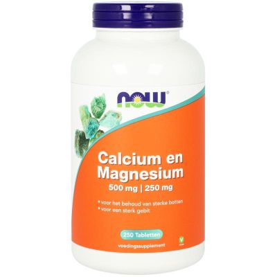 NOW Calcium 500mg magnesium 250mg 250 tabletten - Mineralen multi