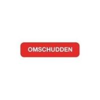 Strooketiket omschudden rood 44 x 11 mm
