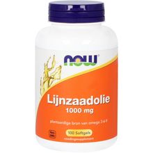 Foto van NOW Lijnzaad olie 1000 mg