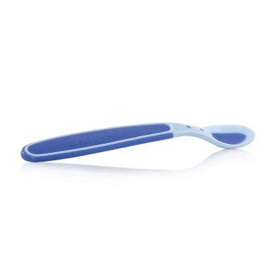 Nuby Warmtegevoel lepel blauw 3 maanden+ 3 stuks - Bestek beker en rietjes
