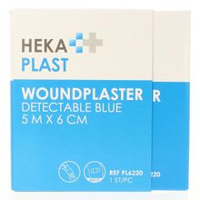 Hekaplast Dispenser 5 m x 6 cm detectable Foto van Hekaplast Dispenser 5 m x 6 cm detectable
