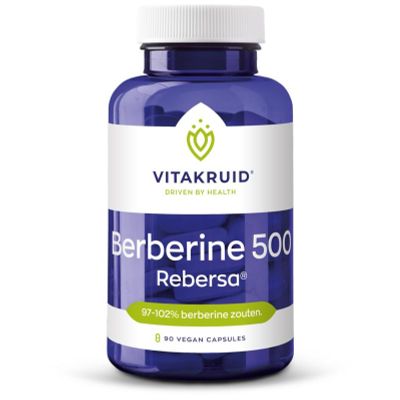 Vitakruid Berberine 500 Rebersa 97-102% berberine zouten Vitakruid Berberine 500 Rebersa 97-102% berberine zouten 90 vegicaps - Overige vitaminen/mineralen
