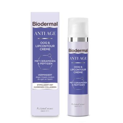 Biodermal Anti age oog- en lipcontour creme 15 Milliliter - Dagcreme