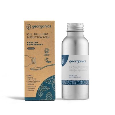 Georganics Oilpulling mouthwash english peppermint 100 milliliter - Mondspoeling