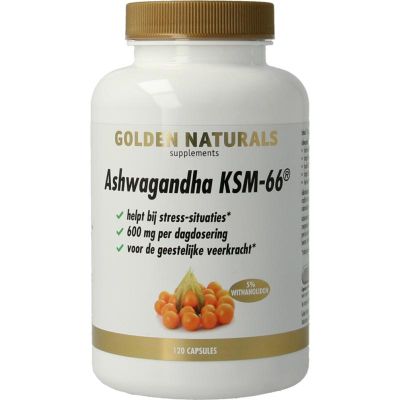 Golden Naturals Ashwagandha KSM-66 120 vegicaps - Fytotherapie